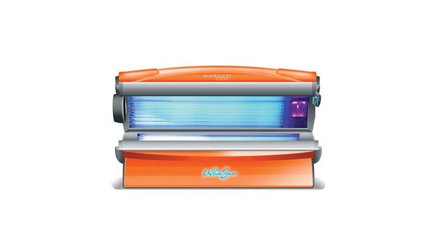 Zonnebank met gezichtskanon open